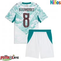 Camiseta Portugal Bruno Fernandes #8 Visitante Equipación para niños Mundial 2026 manga corta (+ pantalones cortos)